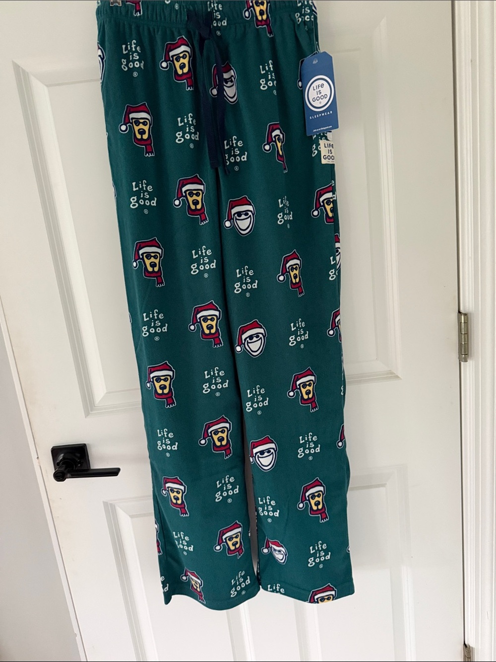 Life Is Good Green Holiday Character Pajama Pants
